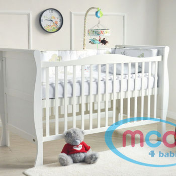 Wooden Baby Sleigh Cotbed With Repellent Mattress 140x70cm