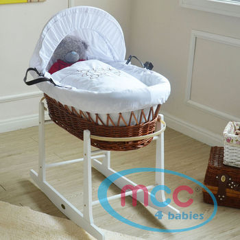 Brown wicker moses baskets