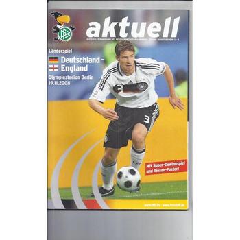 2008 Germany v England Football Programme + Poster