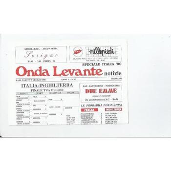1990 World Cup Italy v England 3rd place play-off  Football Programme Onde Levante Edition