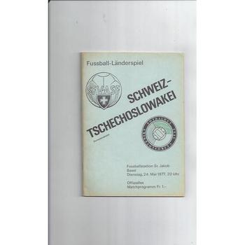 Switzerland v Czechoslovakia Football Programme 1977