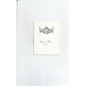 1964/65 Crystal Palace v Norwich City Football Programme