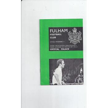 1968/69 Fulham v Crystal Palace Football Programme