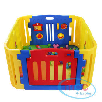 4 Sided Plastic Baby Playpen with Corner Sections