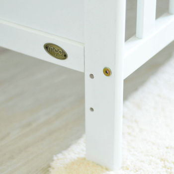 Wooden Baby Cot bed Florida & Top Changer & Water repellent Mattress 140x70cm