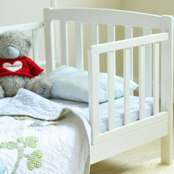 White Wooden Toddler Bed with Mattress