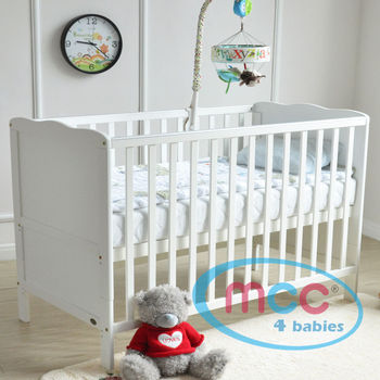 Wooden Baby Cot Bed Orlando With 3" Water repellent Mattress 120cm x 60cm