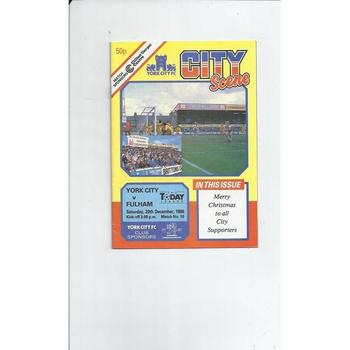 York City Home Football Programmes