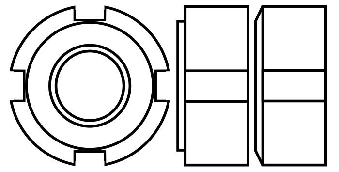 DIN1804 Externally slotted round nuts
