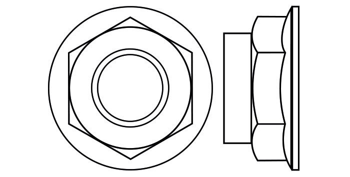 Nylon Insert Flange Nuts, All Metal Prevailing Torque Locking Flange Nuts