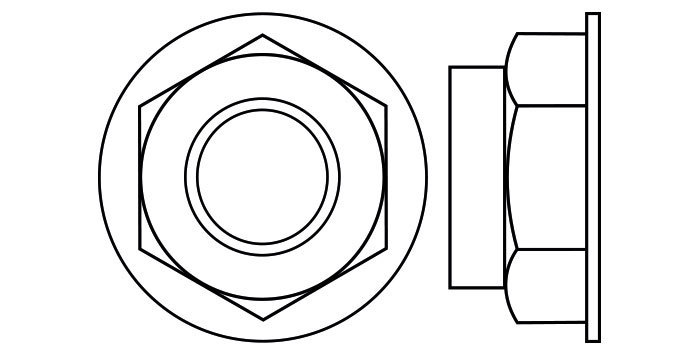 Nylon Insert Flange Nuts, All Metal Prevailing Torque Locking Flange Nuts