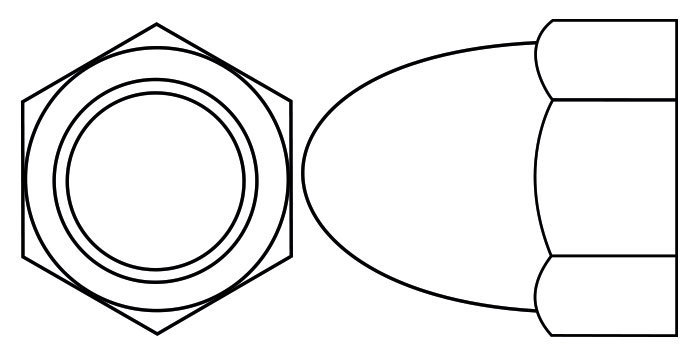 High Dome Hexagon Cap Nut