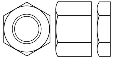 Hex Full Lock Jam Half Thin Nuts
