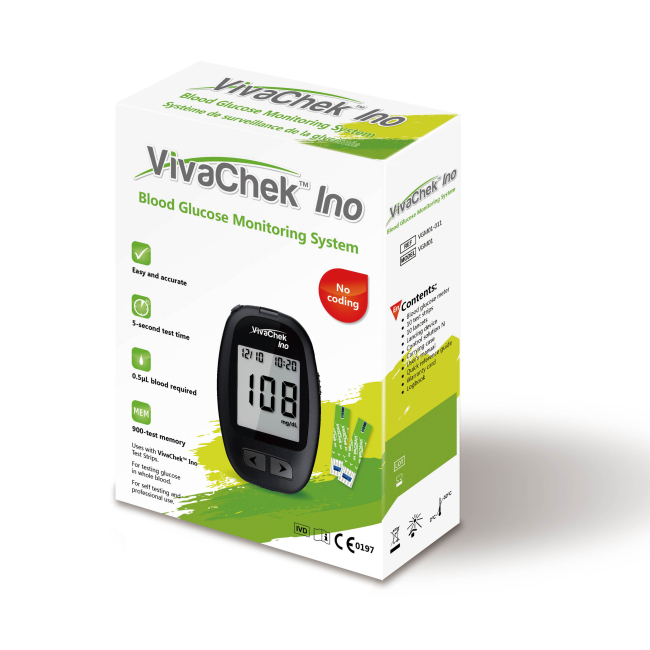 VivaChek Ino blood glucose meter starter pack from JRBiomedical