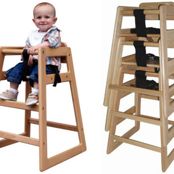 Black Stackable Wooden Baby Feeding Highchair