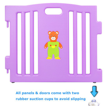 8 Sided Plastic Baby Playpen with Playmats (Pink)