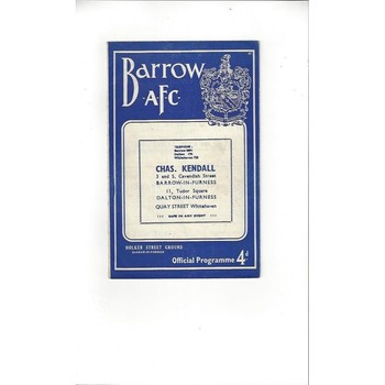 1959/60 Barrow v Exeter City Football Programme