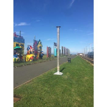 Securing of projector poles on Blackpool seafront