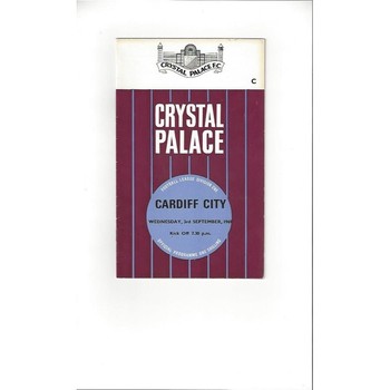 1969/70 Crystal Palace v Cardiff City Football Programme