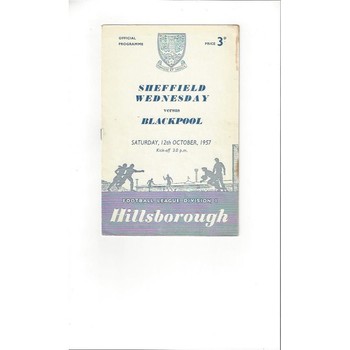1957/58 Sheffield Wednesday v Blackpool Football Programme