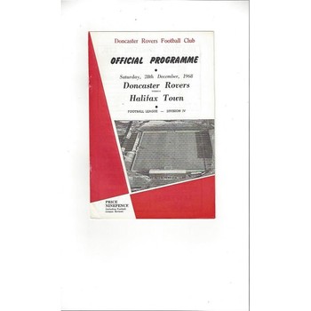 1968/69 Doncaster Rovers v Halifax Town Football Programme