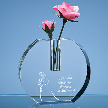 Optical Crystal Round Bud Vase (12cm)
