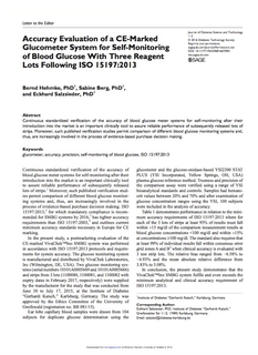 Evidence of VivaChek accuracy published in Journal of Diabetes Science and Technology