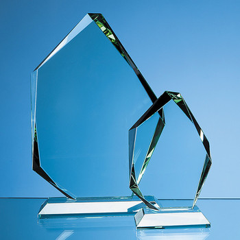 Jade Glass Facetted Ice Peak Award (15cm x 19mm)