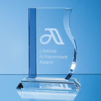 Optical Crystal Blueline Wave Award (17.5cm)