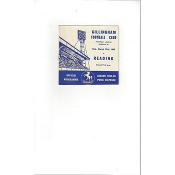 1965/66 Gillingham v Reading Football Programme March