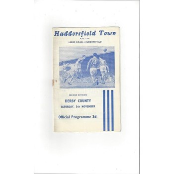 1960/61 Huddersfield Town v Derby County Football Programme