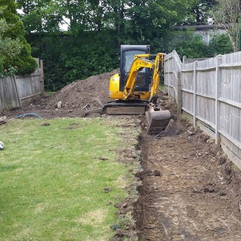 Garage build and landscaping