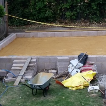 Garage build and landscaping