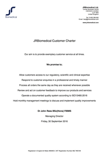 Our New Customer Service Charter