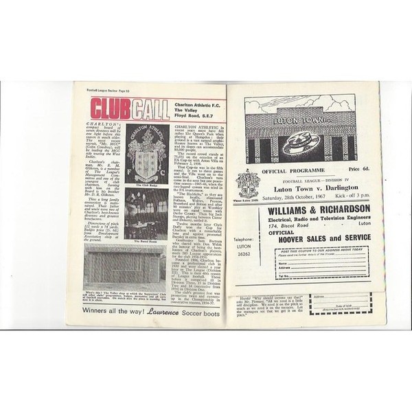 Luton Town Home Football Programmes