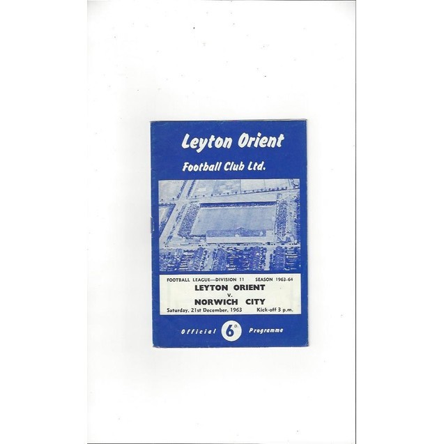 1963/64 Leyton Orient v Norwich City Football Programme