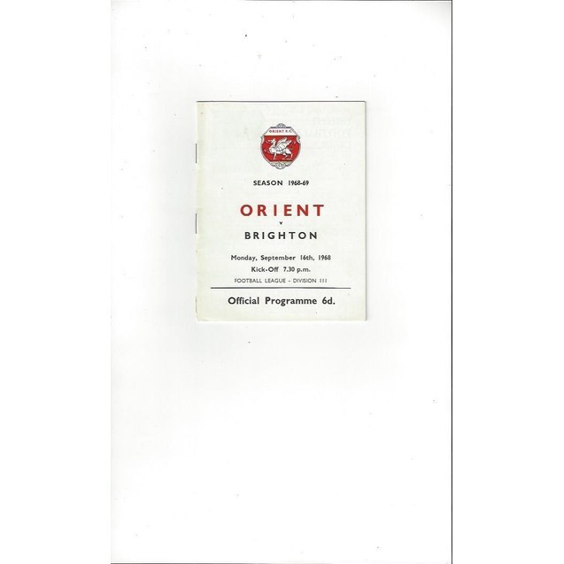 1968/69 Leyton Orient v Brighton Football Programme