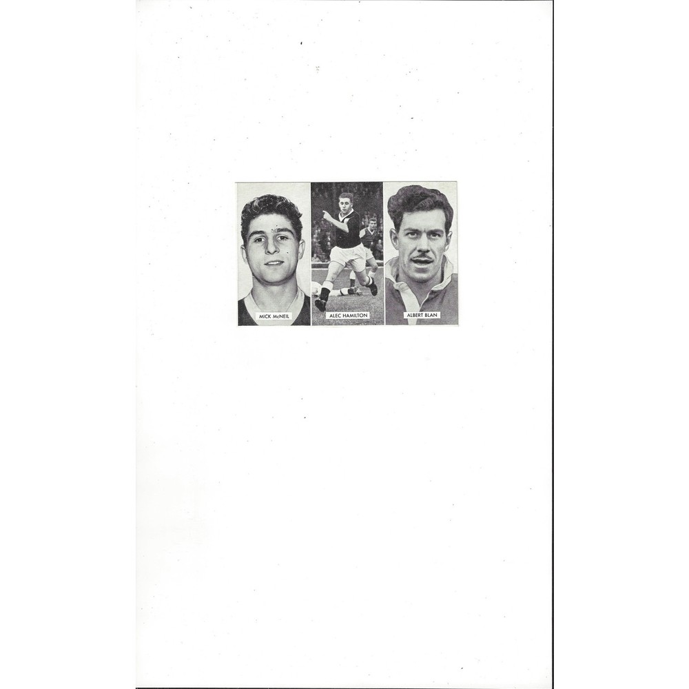 Mcneil, Hamilton & Blan Cup Tie Stars of all Nations Football Card