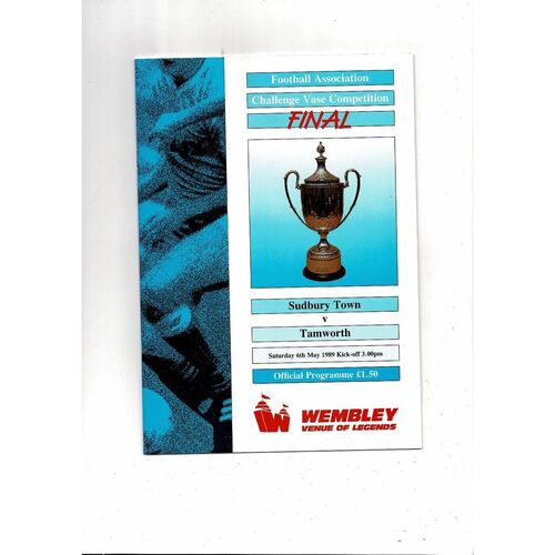 1989 Sudbury Town v Tamworth FA Vase Final Football Programme