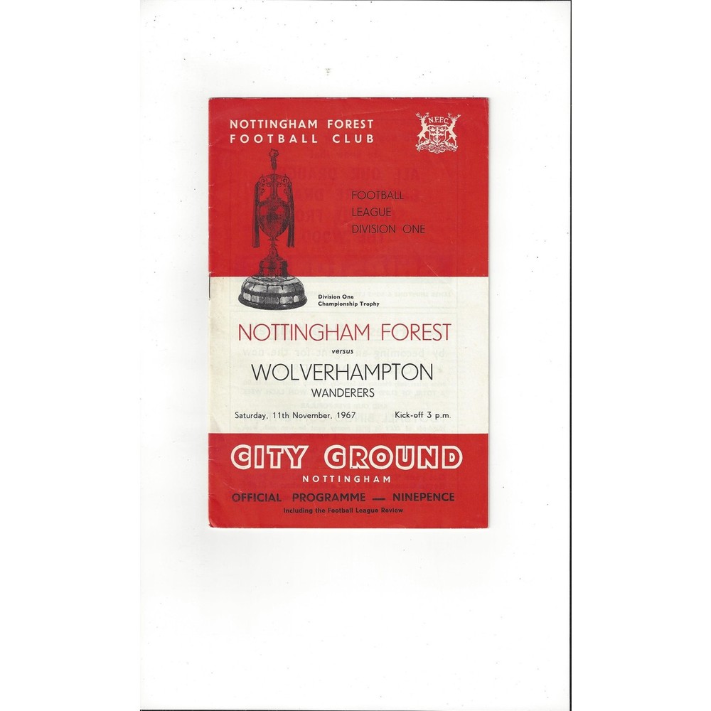 1967/68 Nottingham Forest v Wolves Football Programme