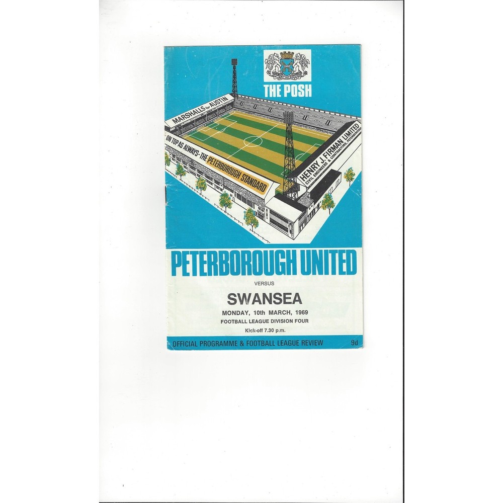 1968/69 Peterborough United v Swansea Football Programme