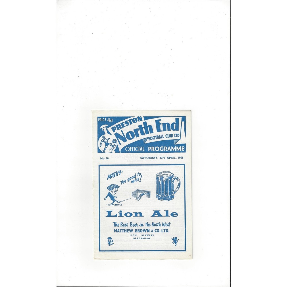 1965/66 Preston v Southampton Football Programme