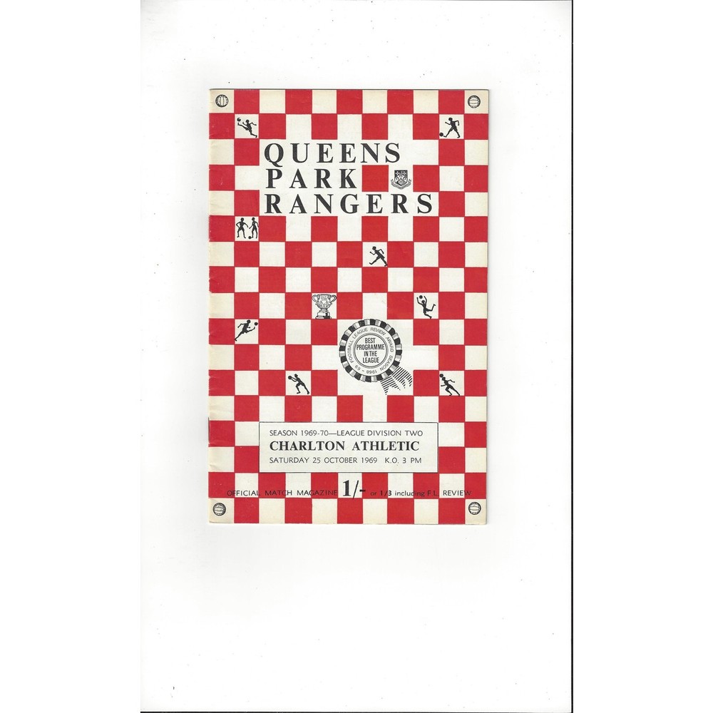 1969/70 Queens Park Rangers v Charlton Athletic Football Programme