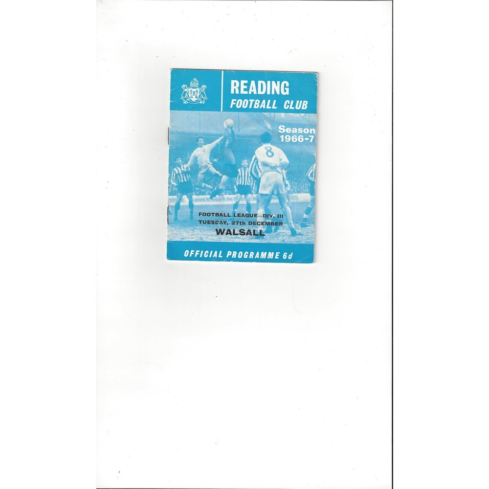 1966/67 Reading v Walsall Football Programme