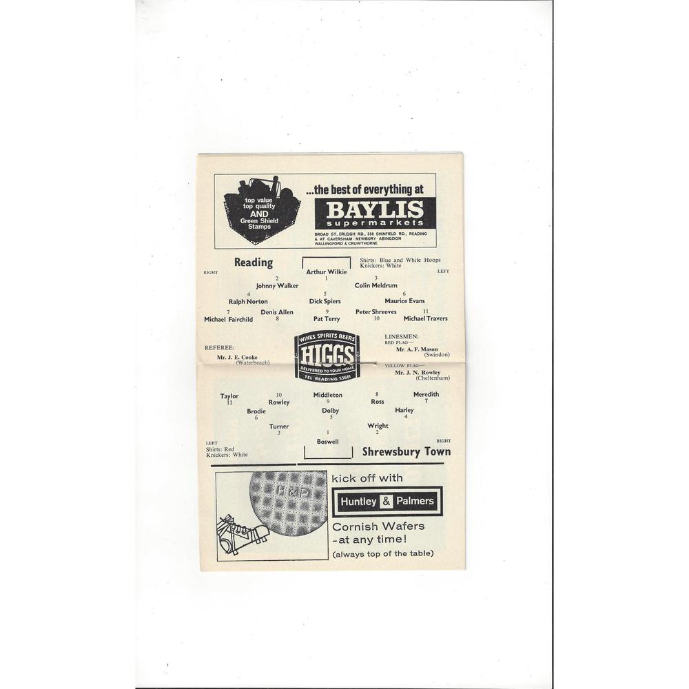 Reading Home Football Programmes