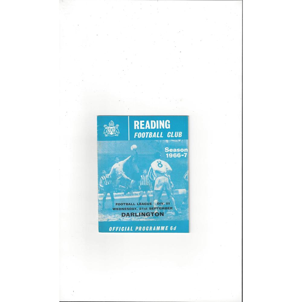 1966/67 Reading v Darlington Football Programme