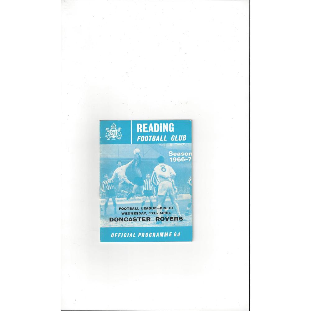 1966/67 Reading v Doncaster Rovers Football Programme