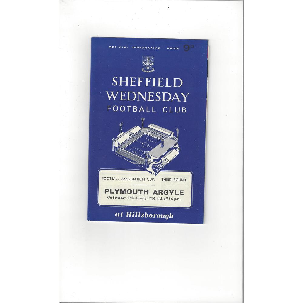1967/68 Sheffield Wednesday v Plymouth Argyle FA Cup Football Programme