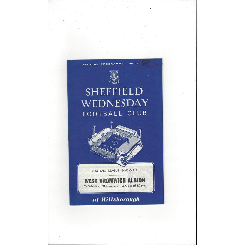 1967/68 Sheffield Wednesday v West Bromwich Albion Football Programme