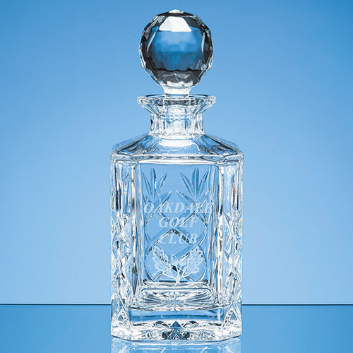 Blenheim Lead Crystal Panel Square Spirit Decanter (0.8ltr)